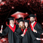 Aperturee - Abschlussfeier rotes Glitzerband schwarzer Hintergrund für Fotos